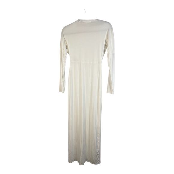 The Line by K Pascal Maxi Dress Ruched Long Sleeve Cut Out Evening Ivory Size S - Picture 12 of 13